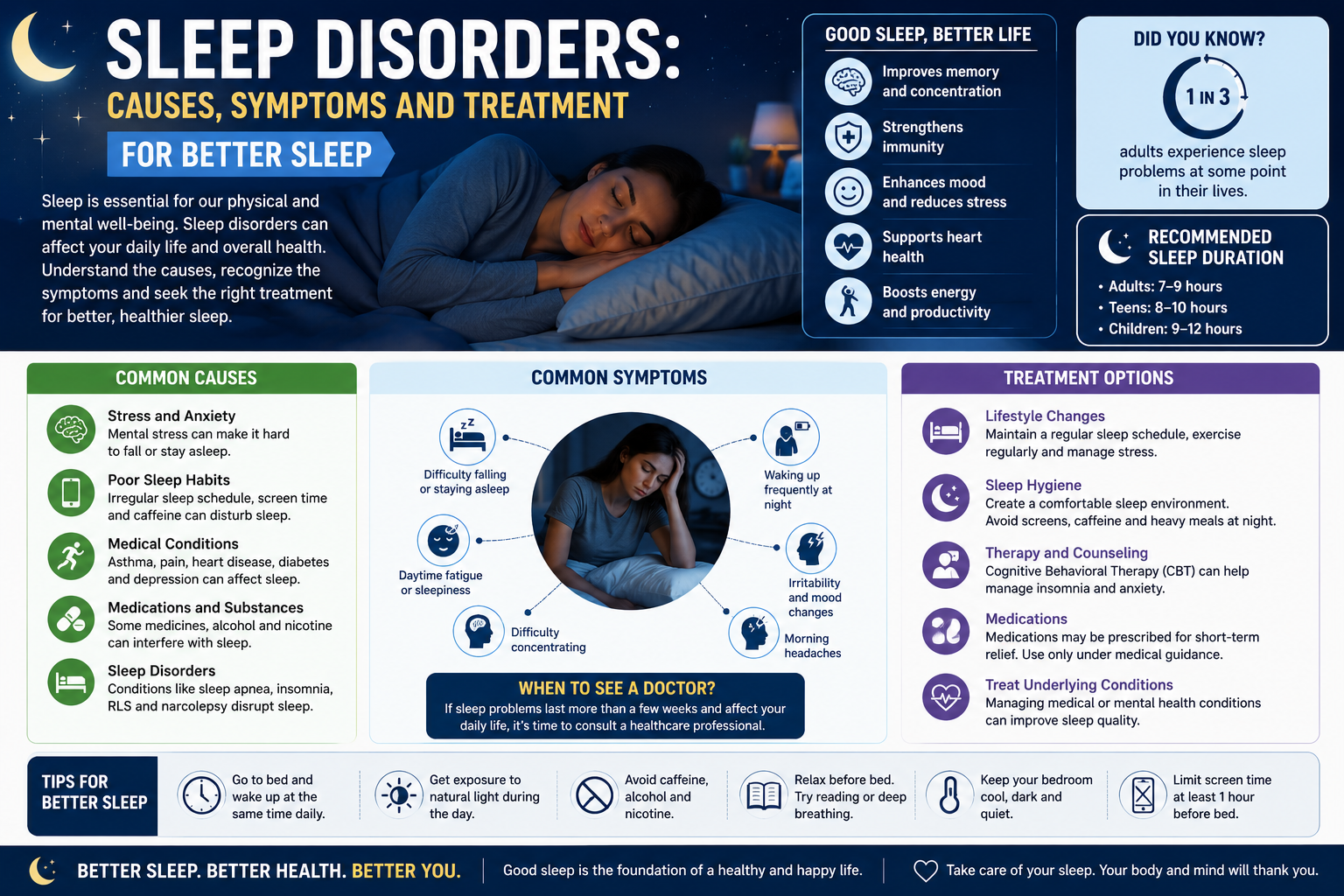 Sleep Disorders: Causes, Symptoms and Treatment for Better Sleep