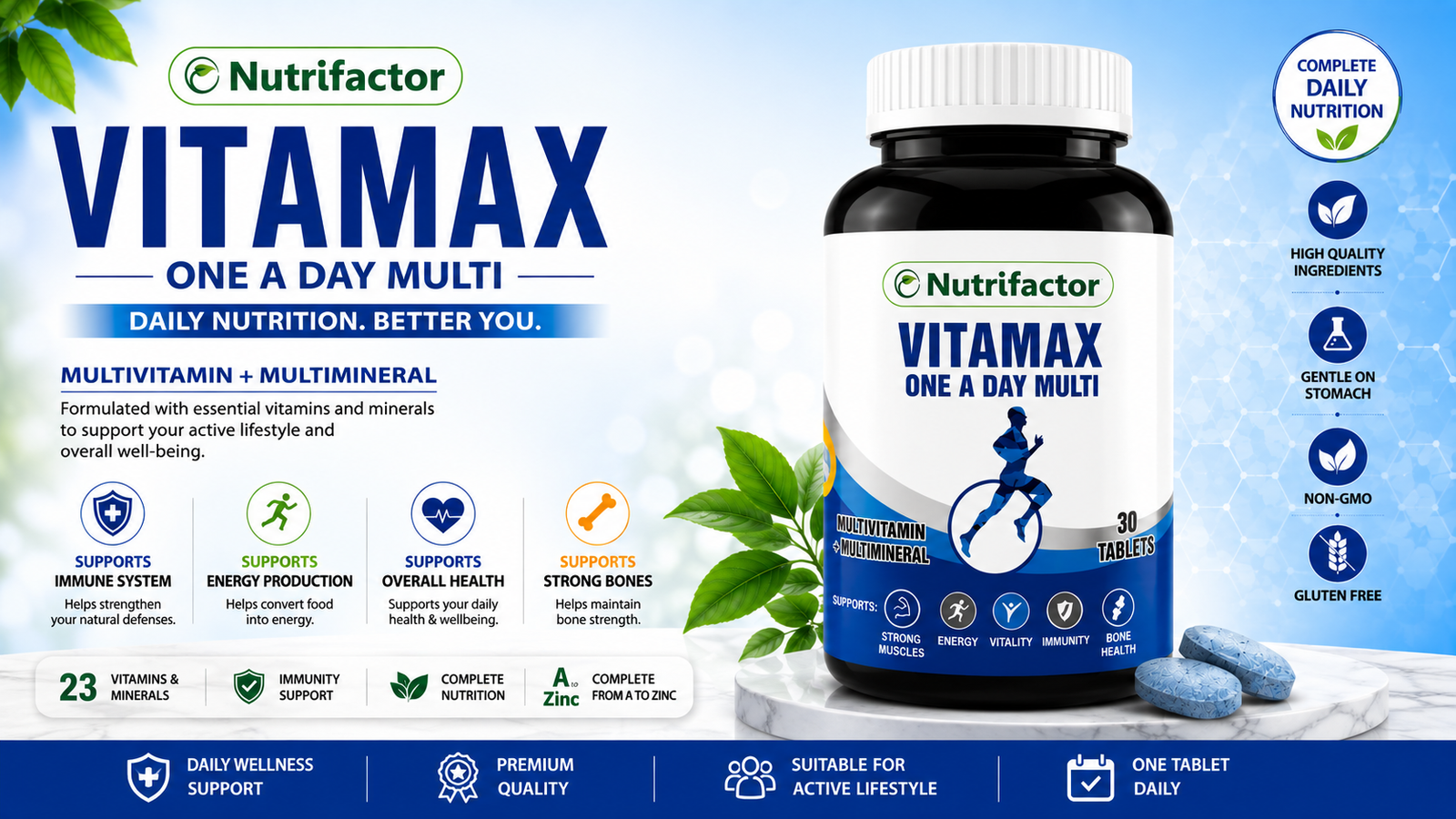 Nutrifactor Vitamax One A Day Multi Tablets (1 Bottle = 30 Tablets)
