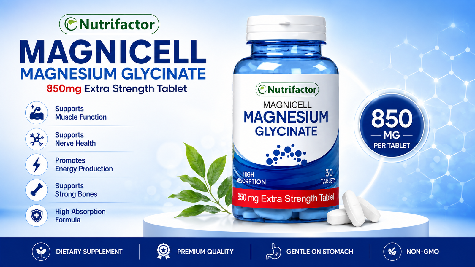 Nutrifactor Magnicell Tablets 850mg (1 Bottle = 30 Tablets)