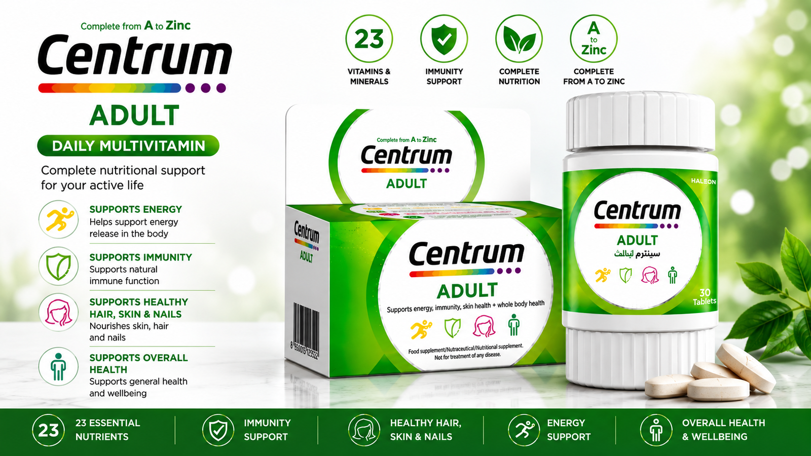 Centrum Adults Multivitamin Tablets (1 Bottle = 30 Tablets)